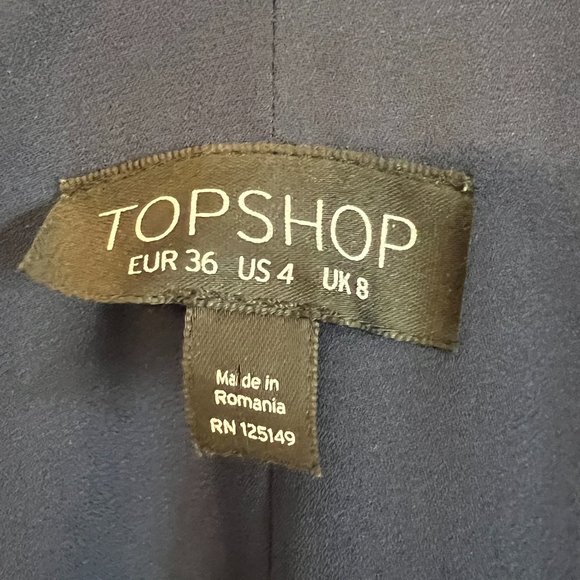 TOPSHOP Navy Blue Sleeveless Wrap Dress - Picture 7 of 10